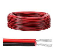 GIGIIS 22AWG Rallonge Câble Fil 20 Mètres 0,33mm² 2 Câble De Connexion Fil Électrique 22AWG Fil électrique Fils jumelés Cuivre Noir + Rouge Câble silicone pour bandes LED et câblage électronique