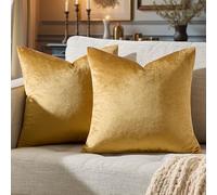 GIGIZAZA Lot de 2 housses de coussin carrées décoratives en velours super doux pour chambre à coucher, canapé, sofa, 101,6 x 101,6 cm - Doré