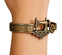 Gihioue Bracelet à Thème Machine à Coudre,Bijou Vintage Floral Ajustable | Bracelet de pour couturières | Pour anniversaires, fêtes, Noël, plein air, plage, voyages,