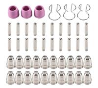 Giilayky 46 PièCes SéRies pour -55-60 WSD-60 de Consommables de Coupeur au Plasma Buses de Pointe de Torche de DéCoupe au Plasma éLectrodes Capuchon de Bouclier 1.0Mm