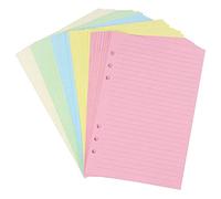 Giilayky A5 Inserts de Recharges LignéEs PerforéEs ColoréEs à 6 Trous pour Classeur Organisateur, Papier de Remplissage pour Planificateur à Feuilles Mobiles 5 Couleurs, 50 Feuilles