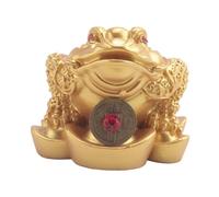 Giilayky Chinois Feng Shui Argent Chanceux Fortune Richesse Grenouille Crapaud Pièce Décoration de Décoration de Bureau À Domicile Cadeaux Porte - Or