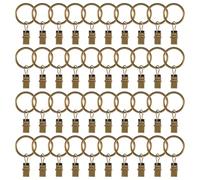 Giilayky Paquet de 40 Pinces à Rideaux Vintage, Anneau de Rideau de Draperie DéCoratif Antirouille en MéTal Solide avec Pince Couleur Bronze
