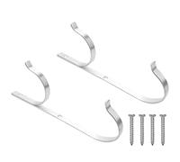 Giilayky Support de Piscine 2Pcs en Aluminium, Crochet Parfait pour Bâtons TéLescopiques, éCumoires, Filets, Brosses, Tuyaux D'Aspiration, Outils de Jardinage et Accessoires de Piscine