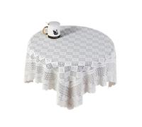 GIJMZY Nappe à Carreaux en Dentelle et Diamant, Fleur de Prunier, Creuse, Blanche, Ronde, carrée, vêtements décoratifs(Color3,130x180cm)