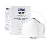 GIKO FFP2 Lot de 10 masques respiratoires jetables FFP2 avec 5 couches de protection pour le visage, pour travaux de construction, travaux lourds, meulage, menuiserie, blanc
