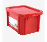 GILAC Bac Rectangulaire HACCP 15L Rouge + Couvercle