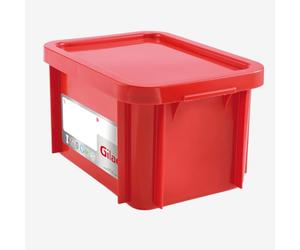 GILAC Bac Rectangulaire HACCP 15L Rouge + Couvercle