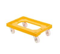 GILAC - Socle rouleur Acier 4 Roues pivotantes - Jaune