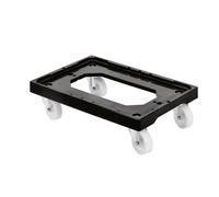 GILAC - Socle rouleur Acier 4 Roues pivotantes - Noir