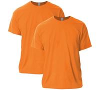 Gildan Lot de 10 t-Shirts en Coton Ultra pour Homme Style G2000, Orange de sécurité (Lot de 2), L