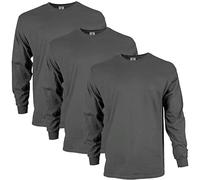 Gildan Lot de 2 t-Shirts à Manches Longues en Coton pour Homme, Anthracite (Lot de 3), 3XL