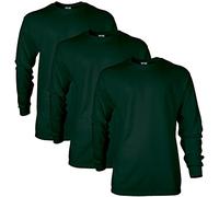 Gildan Lot de 2 t-Shirts à Manches Longues en Coton pour Homme, Vert forêt (Lot de 3), S