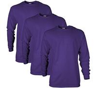 Gildan Lot de 2 t-Shirts à Manches Longues en Coton pour Homme, Violet (Lot de 3), XL