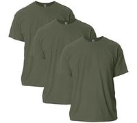 Gildan Lot de 3 t-Shirts en Coton Ultra pour Adulte, Vert Militaire (Lot de 3), L