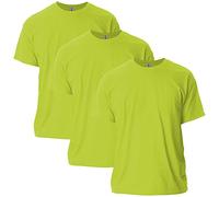 Gildan Lot de 3 t-Shirts en Coton Ultra pour Adulte, Vert sécurité (Lot de 3), L