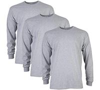 Gildan Ultra Cotton Long Sleeve T-Shirt, Style G2400, Multipack, Gris Sport (Lot de 3), 5XL Homme