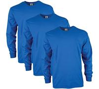 Gildan Ultra Cotton Long Sleeve T-Shirt, Style G2400, Multipack, Royal (Lot de 3), 4XL Homme