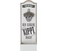 GILDE 1 décapsuleur Mural en métal avec décapsuleur en Forme de Couronne Blanc Hauteur 30 cm