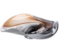 Gilde Bol en verre Draga - Bol décoratif - Diamètre : 46 cm - Marron et noir - Aspect mamor - Fabrication européenne