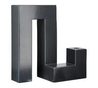 GILDE Bougeoir Vase Patras - Céramique - Forme géométrique - Noir Mat - Hauteur 32 cm x Largeur 30 cm