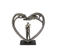 Gilde Casablanca Sculpture Love Tree - Résine - Bronze - Hauteur 31,5 cm - Motif Couple - Forme de cœur - Décoration - Cadeau - Salon - Sculptures