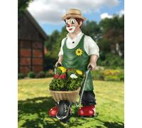 GILDE Clown Bonheur de Jardin en résine - Figurine de décoration de Jardin et Objet de Collection - Multicolore - 16 cm de Haut, 6 cm de Large, 11 cm de Profondeur
