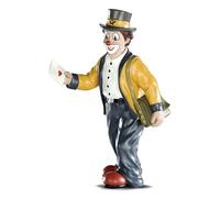 Gilde Clown Gilde Figurine décorative Clown - La Bonne Nouvelle - Figurine décorative Clown à Collectionner - Cadeaux de Noël pour Femme - Multicolore - Hauteur 16 cm