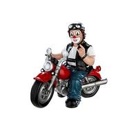 GILDE Clown Heavy Biker en résine - Cadeau pour Homme - Figurine décorative et Objet de Collection - Multicolore - Motif Moto - 12 cm de Haut, 14 cm de Large, 7 cm de Profondeur