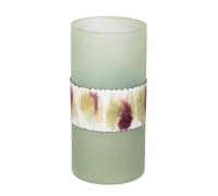 GILDE Dekovase Vase cylindrique en Verre - Vase à Fleurs - Vase de Table - Vase décoratif pour Le Salon - Couleur : Vert Mat - Hauteur : 25,5 cm