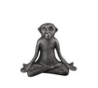GILDE Figurine décorative en Forme d'animal - Yoga AFFE Monkey - Art Moderne et décoration en résine - Couleur : Anthracite - Hauteur : 19 cm