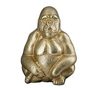 GILDE Figurine décorative en Forme d'animaux Gorilla - Art Moderne et décoration en résine - Couleur : Or - Hauteur : 27 cm