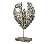 Gilde Figurine décorative en Forme de Couple en Forme de cœur en résine - Décoration et Cadeau Saint Valentin, Mariage, fête des mères - Couleur : doré Hauteur 34 cm