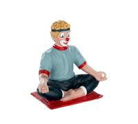 GILDE Figurine Femme Clown Yoga en résine - Cadeau décoratif à Collectionner - Multicolore 10 cm de Haut, 10 cm de Large, 7 cm de Profondeur