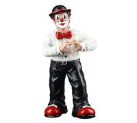 GILDE Gildeclown Figurine décorative Clown de cœurs - Résine synthétique Multicolore - Cadeau Décoration Figurine de Collection Hauteur 14 cm