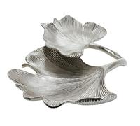 GILDE Ginkgo Bol décoratif en aluminium argenté Largeur 34 cm