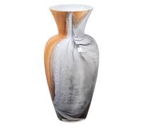 GILDE GLAS art Grand Vase décoratif en Verre coloré - Décoration de Salon - Cadeau pour Femme - Hauteur : 50 cm - Marron et Blanc