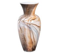GILDE GLAS art Grand Vase décoratif en Verre coloré - Décoration de Salon - Cadeau pour Femme - Hauteur : 65 cm - Marron et Blanc