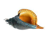 GILDE GLAS art Sculpture en Verre - Coquille géante - H.13 cm x l 28,5 cm - Fait Main