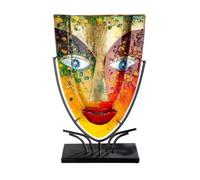 GILDE GLAS art Vase décoratif en Verre avec œil Bleu pour Salon Hauteur 47 cm