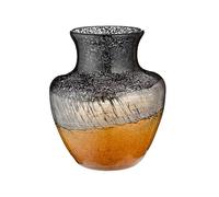 GILDE GLAS art Vase décoratif - Vase à Fleurs en Verre teinté - Décoration d'automne - Cadeau pour Femme Noël Anniversaire - Couleur : Marron Noir - Hauteur 20,5 cm