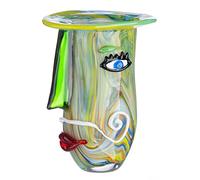 GILDE GLAS art Vase décoratif - Vase en Verre - Objet d'art - Vase en Verre - Couleur : Vert - Hauteur : 29 cm