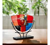 GILDE Glas Art Vase décoratif XL - Vase Abstrait Design Objet de décoration - Home Design pour Salon Chambre à Coucher - Hauteur 49,5 cm