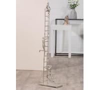 Gilde Grande Figurine décorative XXL - Sculpture décorative argentée en Aluminium - Couleur : argenté - Décoration de Salon, Cadeau d'anniversaire - Hauteur : 114 cm