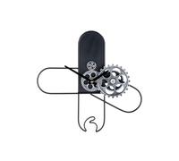 GILDE Horloge Murale - Métal - Noir - Motif Roue dentée - Hauteur 37 cm x Largeur 37 cm - Piles Non incluses dans la Livraison
