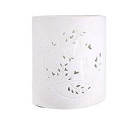 Gilde Lampe chat avec oiseau - Décoration en porcelaine - 40 W - E 14 - H 20 cm