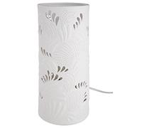 Gilde Lampe cylindrique en porcelaine - Motif feuillage - Hauteur : 28 cm