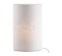 GILDE Lampe de table de Noël en porcelaine blanche Hauteur 28,5 cm Décoration Éclairage Cadeau d'anniversaire