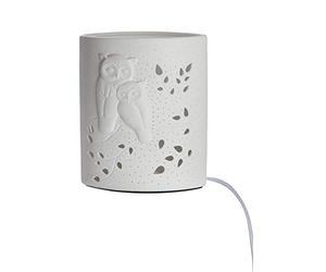 Gilde Lampe de table Ellipse en porcelaine avec motif perforé 20 cm
