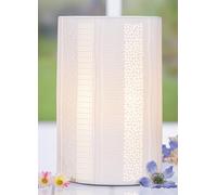 GILDE Lampe de table en porcelaine blanche ovale Hauteur 28 cm Éclairage Décoration de salon Décoration de printemps Accessoire d'intérieur
